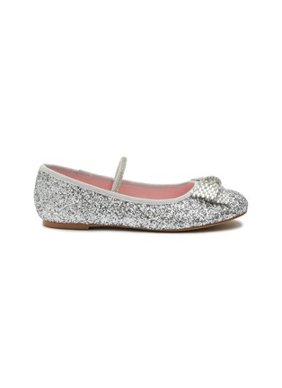Main View - Click To Enlarge - WINK - ‘CANDY CANE’ GLITTER CRYSTAL BOW BALLET FLATS