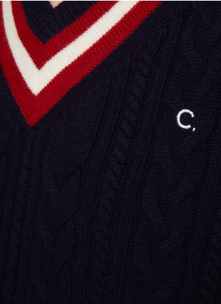  - CLOVE - CRICKET CABLE V-NECK KNIT SWEATER