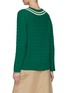 Back View - Click To Enlarge - CLOVE - CABLE KNIT V-NECK WOOL BLEND CRICKET SWEATER