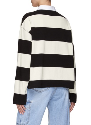 Back View - Click To Enlarge - CLOVE - STRIPED COTTON RUGBY SHIRT