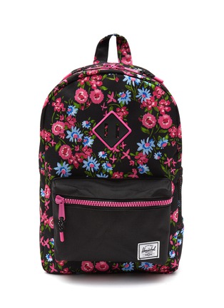 Main View - Click To Enlarge - THE HERSCHEL SUPPLY CO. - ‘HERITAGE YOUTH’ TODDLERS AND KIDS FLORAL PRINT CANVAS BACKPACK