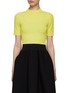 Main View - Click To Enlarge - CFCL - ‘Portrait’ Mock Neck Ribbed Cropped Top