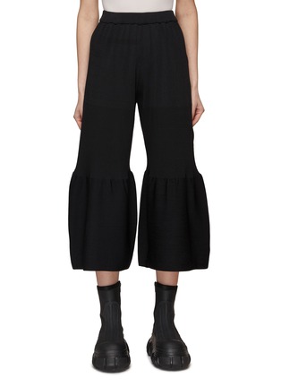 Main View - Click To Enlarge - CFCL - ‘Portrait’ Elasticated Waist Flared Cuff Cropped Knit Pants