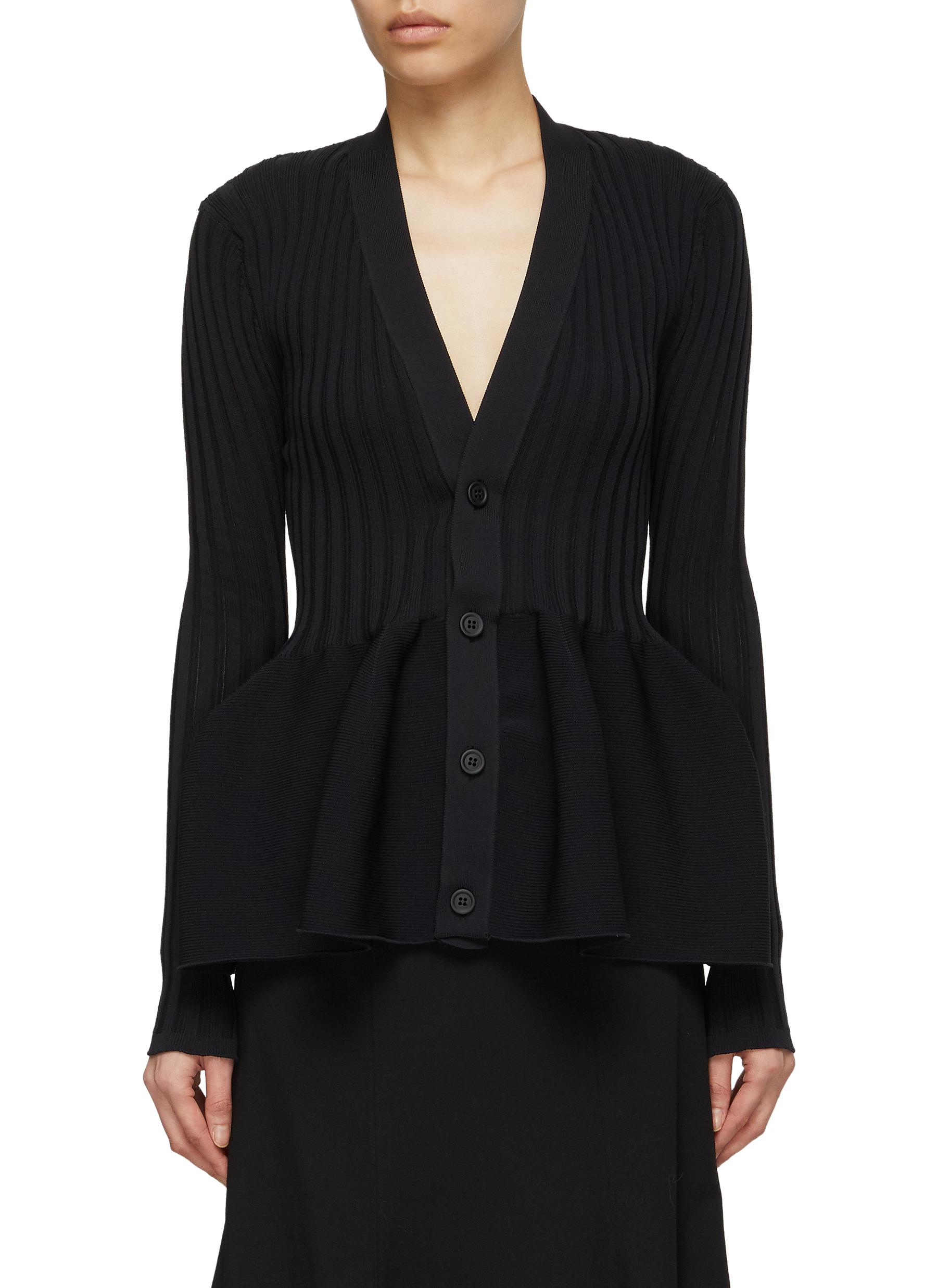 Cfcl Pottery 1 Peplum Rib Cardigan In Black | ModeSens