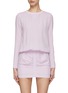 Main View - Click To Enlarge - N°21 - Crewneck Long Sleeve Ruched Detail Jersey Mini Dress