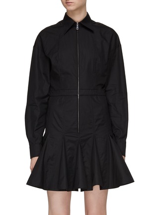 Main View - Click To Enlarge - N°21 - LONG SLEEVE ZIP UP FRONT POPLIN DRESS
