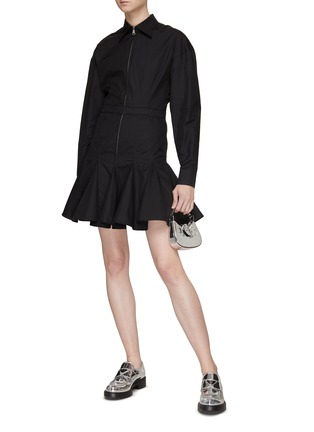Figure View - Click To Enlarge - N°21 - LONG SLEEVE ZIP UP FRONT POPLIN DRESS