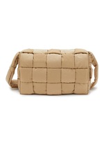 BOTTEGA VENETA | Woven Padded Nylon Messenger Bag | BEIGE