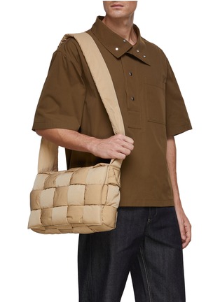 Figure View - Click To Enlarge - BOTTEGA VENETA - Woven Padded Nylon Messenger Bag