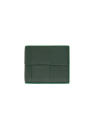 Main View - Click To Enlarge - BOTTEGA VENETA - ‘Cassette’ Two Toned Woven Leather Bifold Wallet