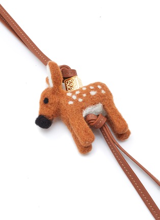 Detail View - Click To Enlarge - LOEWE - DEER CALF LEATHER MERINO WOOL FELT CHARM