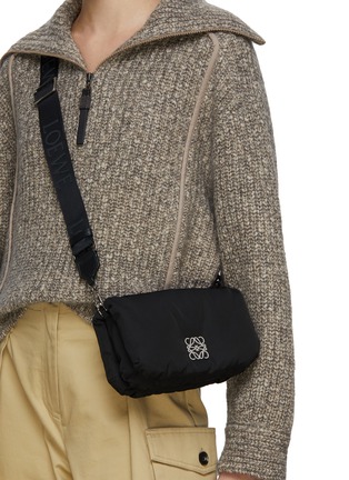 Shop LOEWE Mini Goya Puffer Nylon Crossbody Bag
