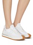 Figure View - Click To Enlarge - LOEWE - ‘FLOW’ LOW TOP SUEDE PANEL MESH LACE UP SNEAKERS