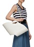 Front View - Click To Enlarge - ALAÏA - Medium ‘Khaima’ Laminated Calfskin Leather Tote Bag