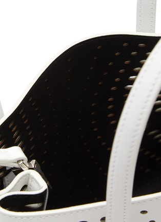 Detail View - Click To Enlarge - ALAÏA - ‘MINA’ 25 VIENNE PERFORATED CALFSKIN LEATHER TOTE BAG