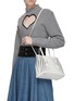 Front View - Click To Enlarge - ALAÏA - ‘MINA’ 25 VIENNE PERFORATED CALFSKIN LEATHER TOTE BAG