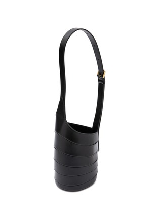 Detail View - Click To Enlarge - ALAÏA - Small ‘Babel’ Laminated Calfskin Leather Bucket Bag