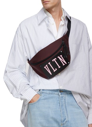 Figure View - Click To Enlarge - VALENTINO GARAVANI - Studded VLTN Patch Nylon Waist Bag