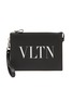 Main View - Click To Enlarge - VALENTINO GARAVANI - VLTN Logo Print Leather Large Pouch