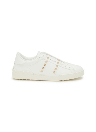 Main View - Click To Enlarge - VALENTINO GARAVANI - ‘ROCKSTUD ’ STUD EMBELLISHED LOW TOP LACE UP LEATHER SNEAKERS