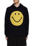 Main View - Click To Enlarge - JOSHUA’S - SMILEY FACE INTARSIA WOOL CASHMERE BLEND KNIT HOODIE
