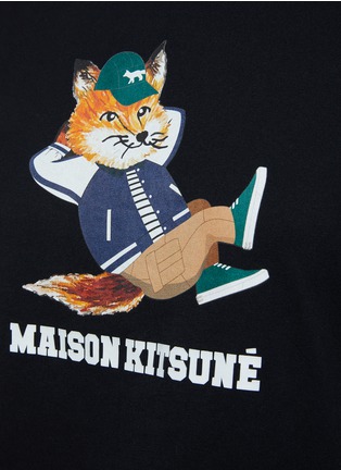  - MAISON KITSUNÉ - Dressed Fox Print Cotton Crewneck T-Shirt