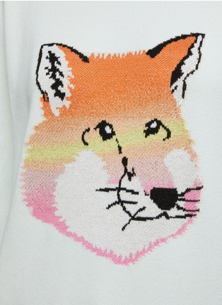  - MAISON KITSUNÉ - Vibrant Fox Head Intarsia Cotton Crewneck Sweater