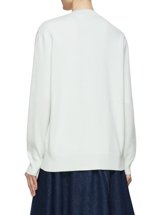 Back View - Click To Enlarge - MAISON KITSUNÉ - Vibrant Fox Head Intarsia Cotton Crewneck Sweater