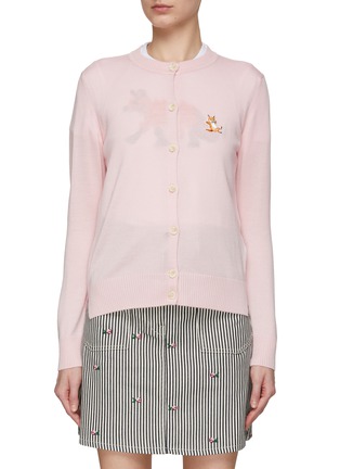 Main View - Click To Enlarge - MAISON KITSUNÉ - Chillax Fox Patch Wool Round Neck Cardigan