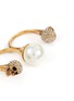 Detail View - Click To Enlarge - ALEXANDER MCQUEEN - CRYSTAL EMBELLISHED SKULL FAUX PEARL RING