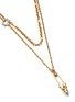 Detail View - Click To Enlarge - ALEXANDER MCQUEEN - Brass Stud Pin Pendant Double Chain Punk Necklace