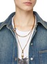 Figure View - Click To Enlarge - ALEXANDER MCQUEEN - Brass Stud Pin Pendant Double Chain Punk Necklace