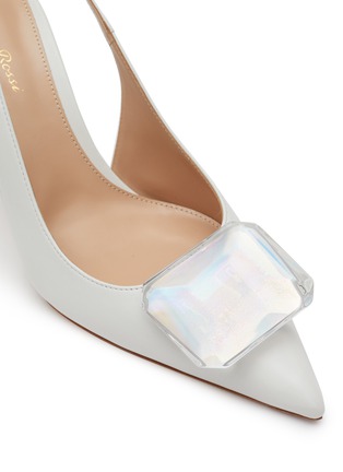 Detail View - Click To Enlarge - GIANVITO ROSSI - ‘Jaipur’ 85 Iridescent Stone Leather Slingback Pumps