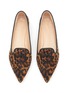 Detail View - Click To Enlarge - GIANVITO ROSSI - Leopard Print Leather Point Toe Loafers