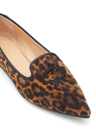 Detail View - Click To Enlarge - GIANVITO ROSSI - Leopard Print Leather Point Toe Loafers