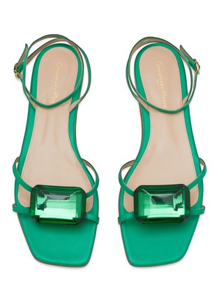 Detail View - Click To Enlarge - GIANVITO ROSSI - ‘Jaipur’ Crystal Embellished Leather Flat Sandals