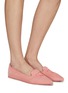 Figure View - Click To Enlarge - GIANVITO ROSSI - Logo Embroidery Suede Point Toe Loafers