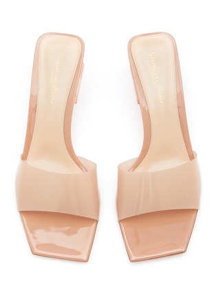 Detail View - Click To Enlarge - GIANVITO ROSSI - 55 Translucent Strap Square Toe Mules