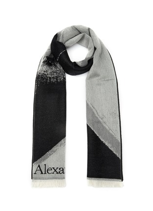 Main View - Click To Enlarge - ALEXANDER MCQUEEN - Oversized Skull Jacquard Fringed Wool Scarf