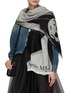 Figure View - Click To Enlarge - ALEXANDER MCQUEEN - Oversized Skull Jacquard Fringed Wool Scarf