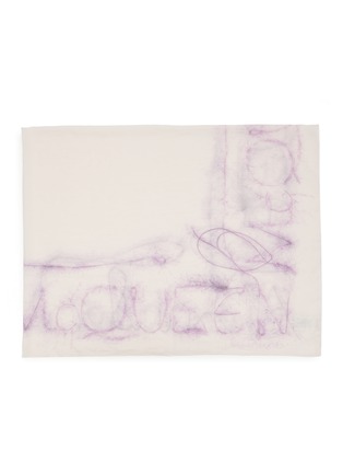 Detail View - Click To Enlarge - ALEXANDER MCQUEEN - Handwritten Logo Silk Cotton Blend Scarf