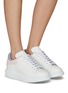 Figure View - Click To Enlarge - ALEXANDER MCQUEEN - ‘Larry’ Layered Heel Tab Leather Oversized Sneakers