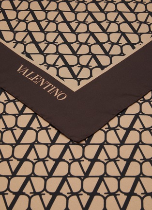 Detail View - Click To Enlarge - VALENTINO GARAVANI - All Over Monogram Print Silk Foulard