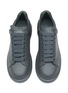 Detail View - Click To Enlarge - ALEXANDER MCQUEEN - ‘LARRY’ LOW TOP LACE UP TONAL GREY WEDGE SNEAKERS