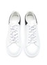 Detail View - Click To Enlarge - ALEXANDER MCQUEEN - ‘LARRY’ LOW TOP LACE UP CONTRAST TAB WEDGE SNEAKERS