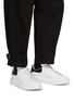Figure View - Click To Enlarge - ALEXANDER MCQUEEN - ‘LARRY’ LOW TOP LACE UP CONTRAST TAB WEDGE SNEAKERS