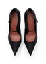 Detail View - Click To Enlarge - AMINA MUADDI - ‘Yigit’ 150 Satin Point Toe Platform Heels