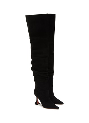 Detail View - Click To Enlarge - AMINA MUADDI - ‘Olivia’ 95 Suede Slouchy Thigh High Boots