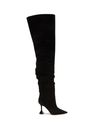 Main View - Click To Enlarge - AMINA MUADDI - ‘Olivia’ 95 Suede Slouchy Thigh High Boots