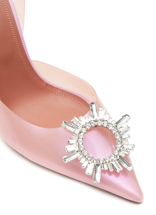 Detail View - Click To Enlarge - AMINA MUADDI - ‘Begum’ 95 Crystal Embellished PVC Heels